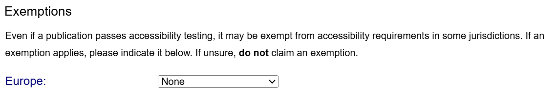 Exemption field